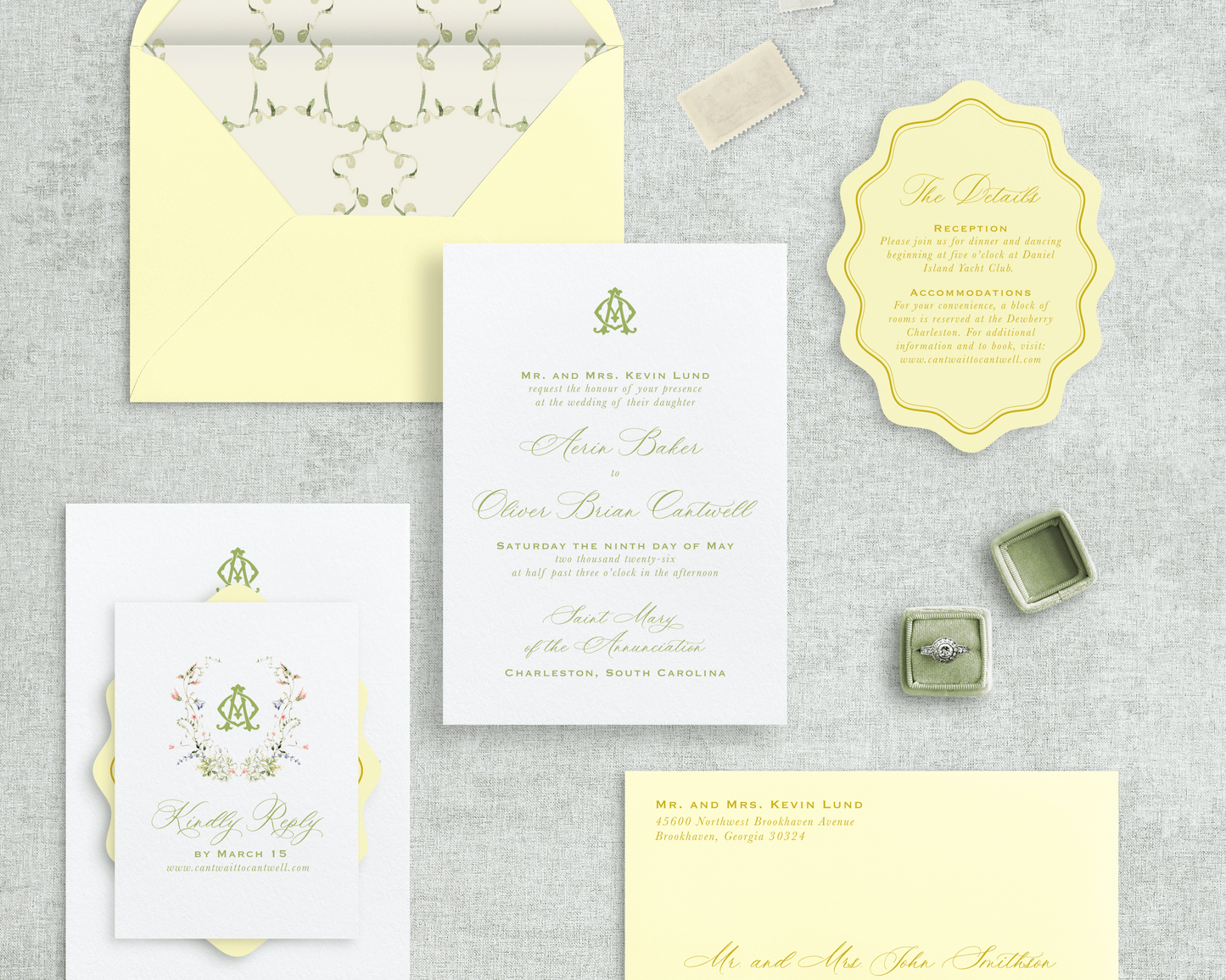 Aerin Digital Print Wedding Invitations
