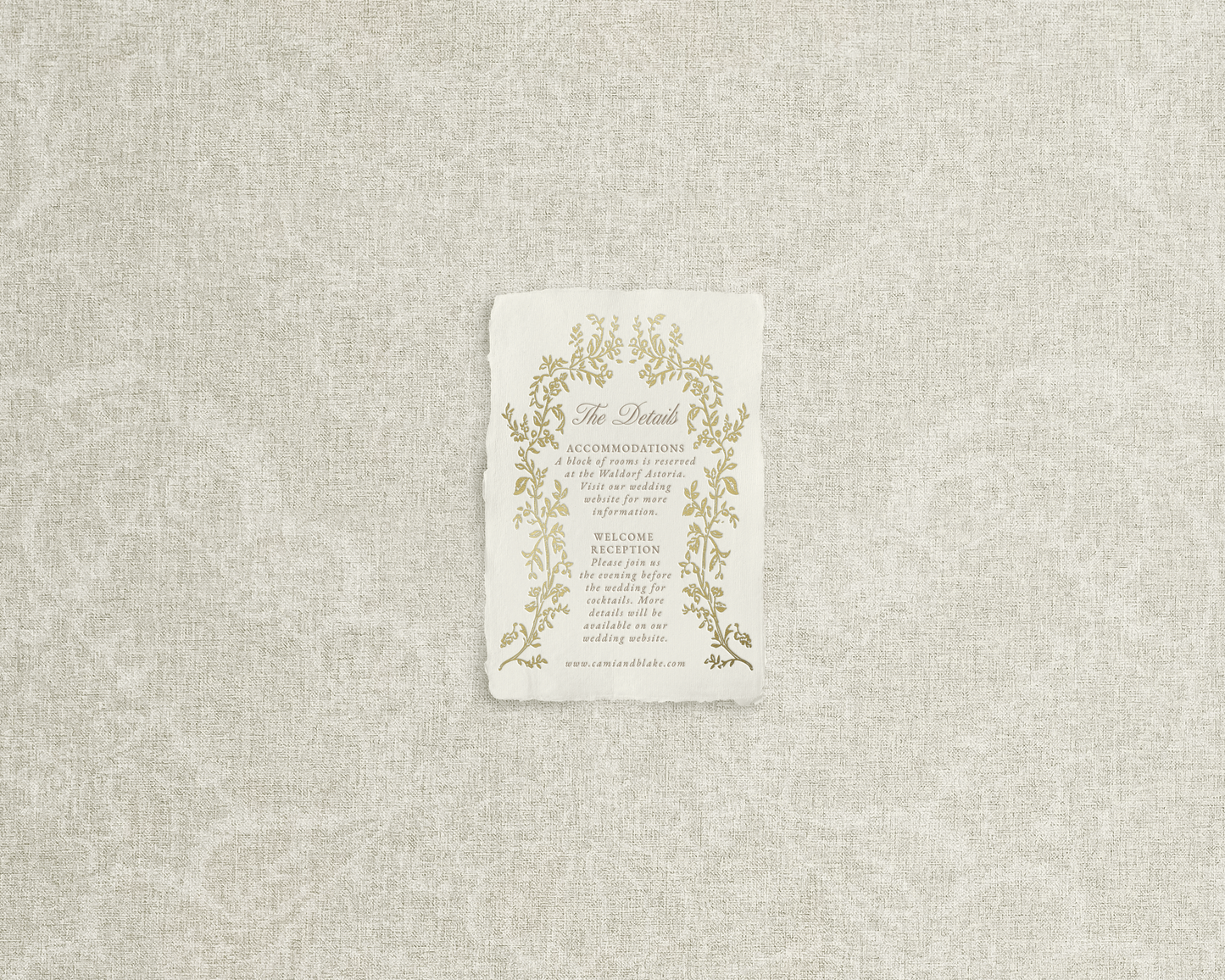 Cameron Foil-Stamped and Letter Press Wedding Invitations