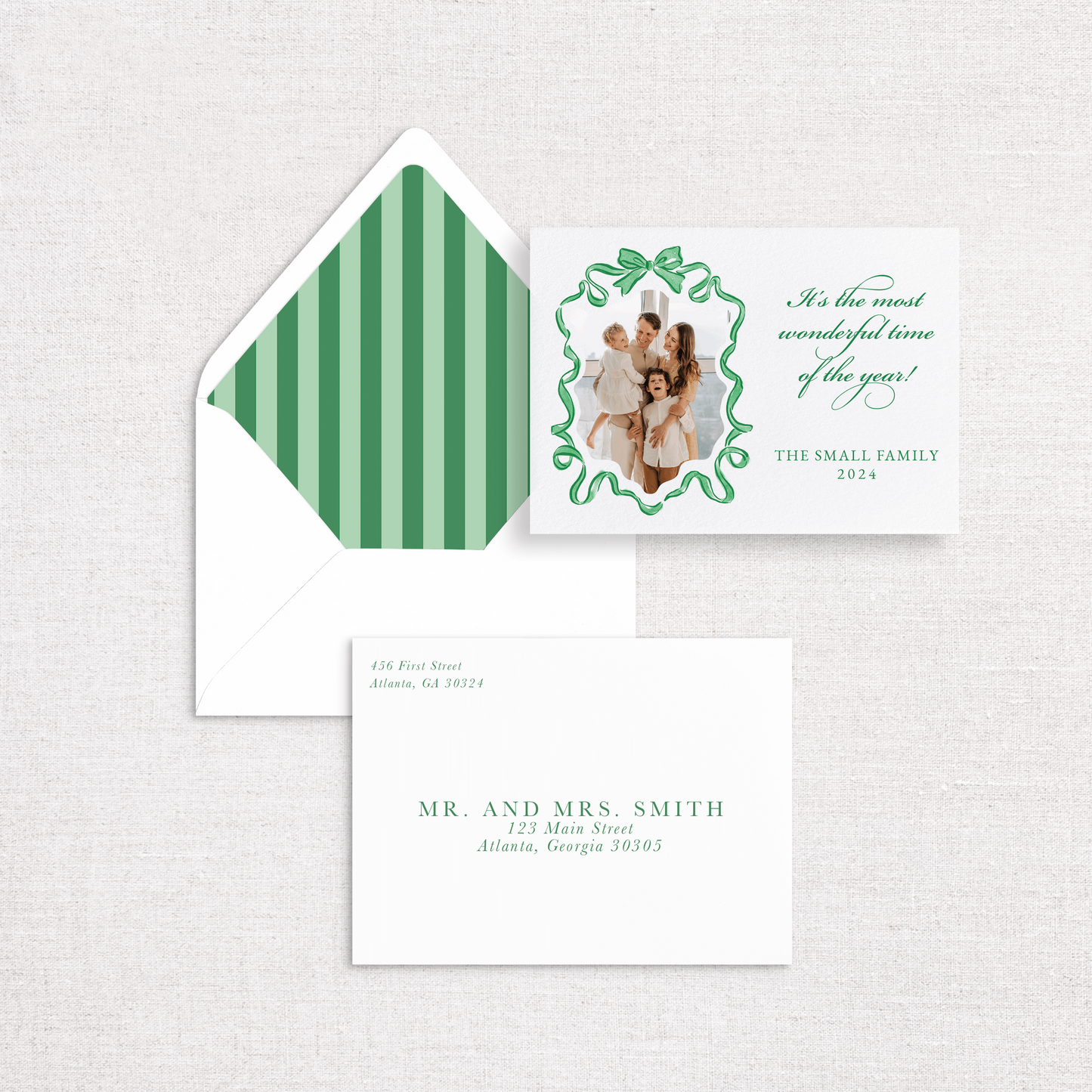 Bows & Stripes Holiday Cards