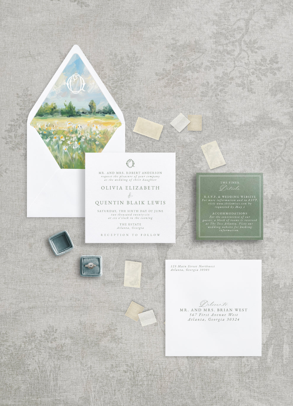Olivia Digital Print Wedding Invitations