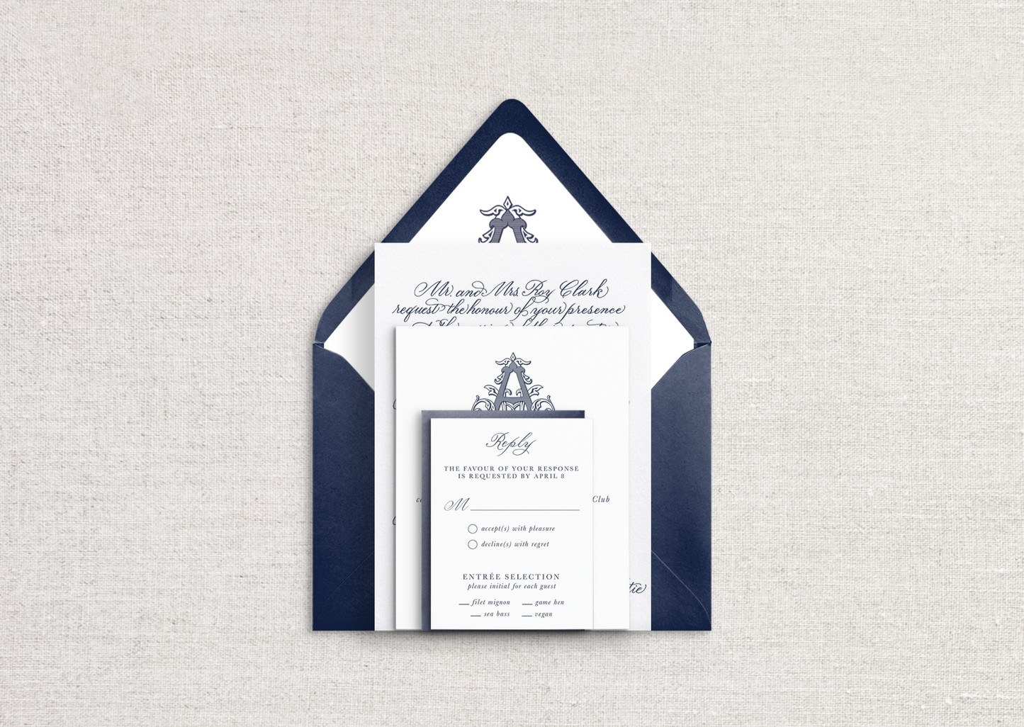 Addison Letter Press Wedding Invitations