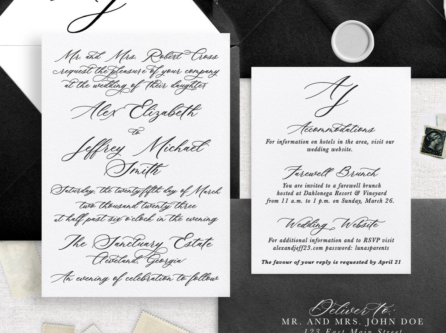 Alex Letter Press Wedding Invitations