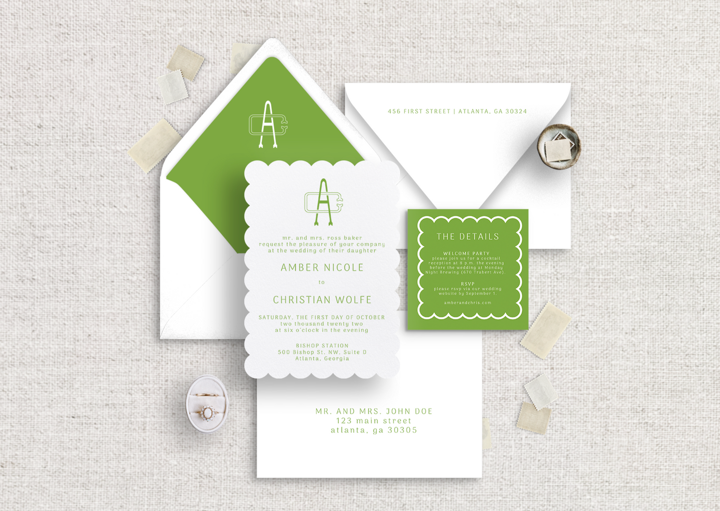 Amber Digital Print Wedding Invitations