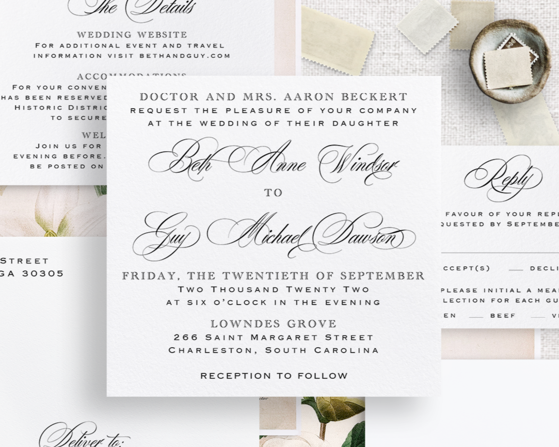 Beth Anne Digital Print Wedding Invitations