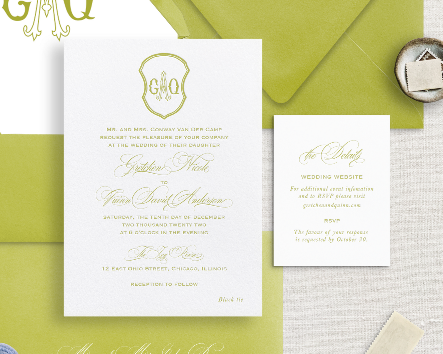 Gretchen Letter Press Wedding Invitations