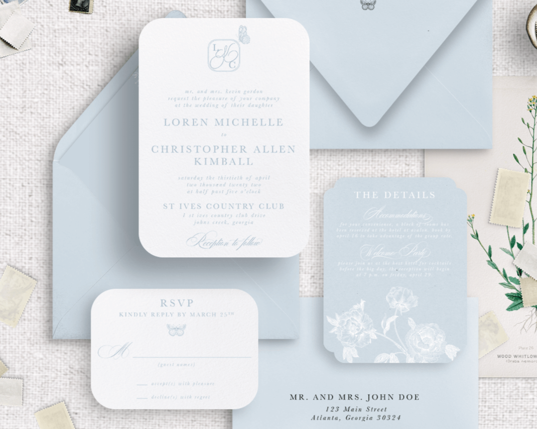 Loren Digital Print Wedding Invitations