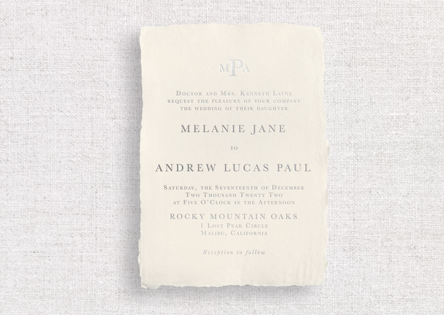 Melanie Foil-Stamped Wedding Invitations