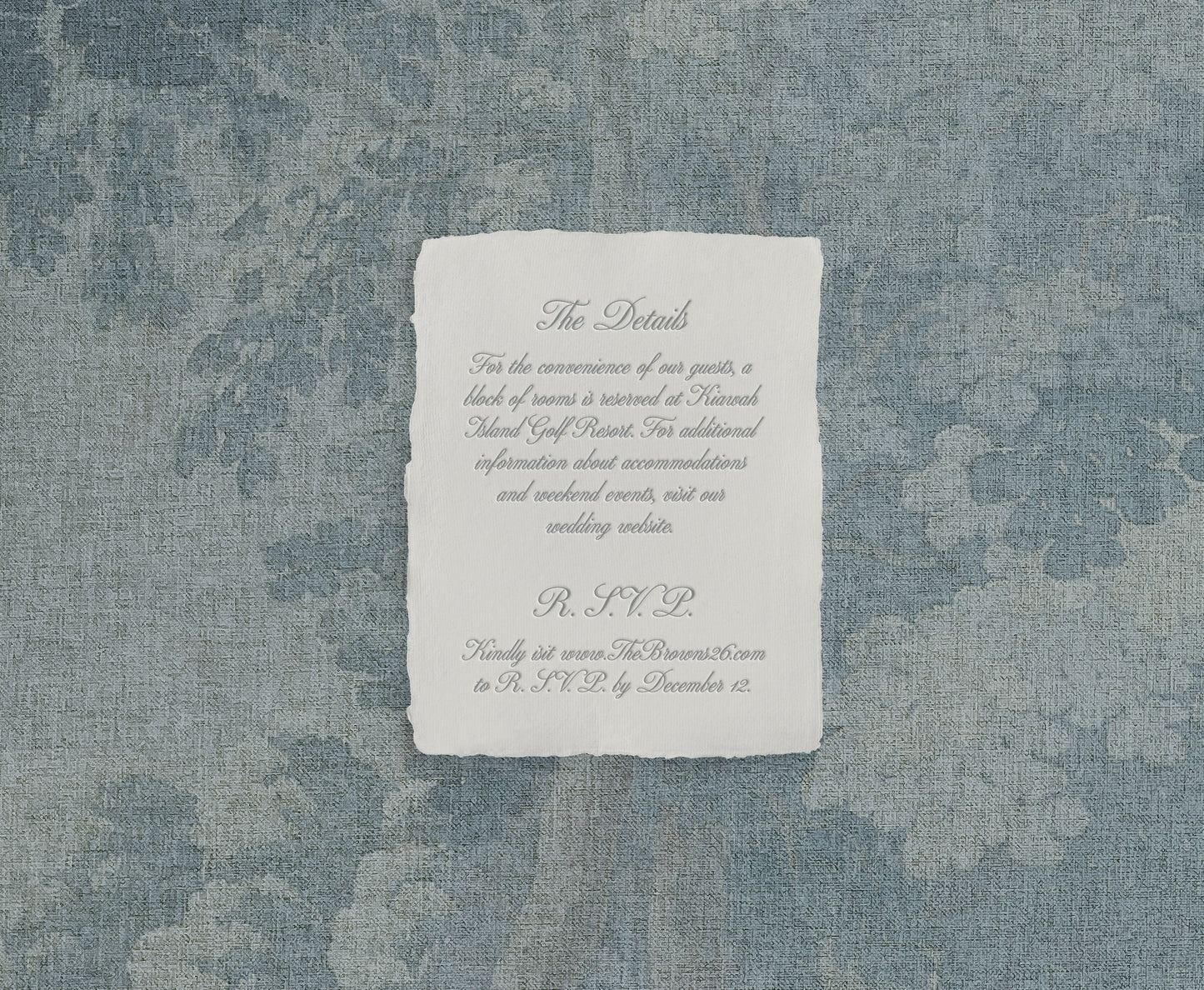 Melanie Letter Press Wedding Invitations (Handmade Paper)