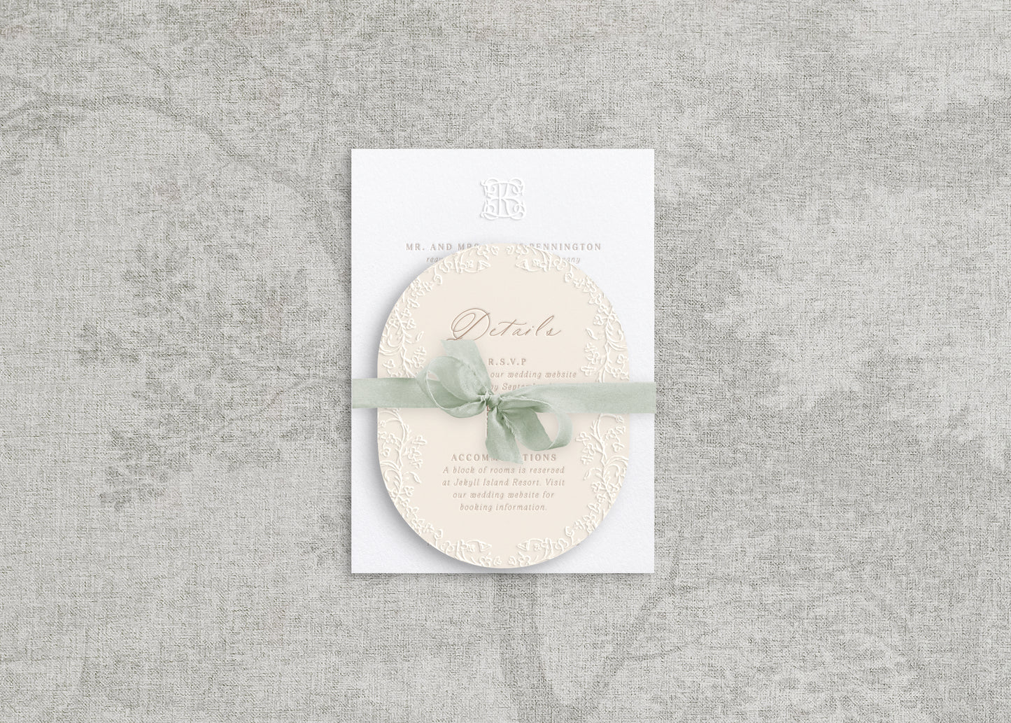 Bette Letter Press + Embossed Wedding Invitations