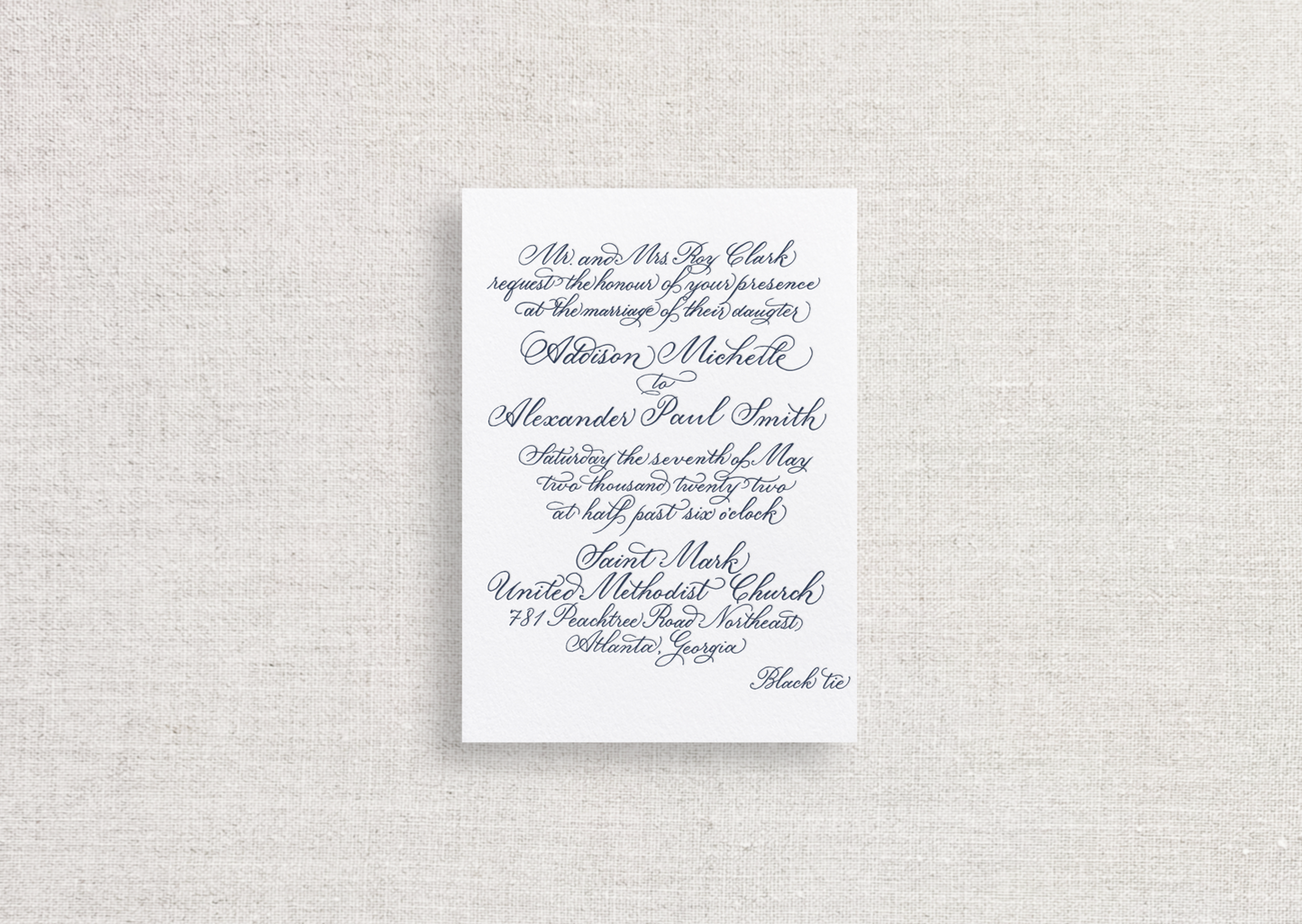 Addison Letter Press Wedding Invitations