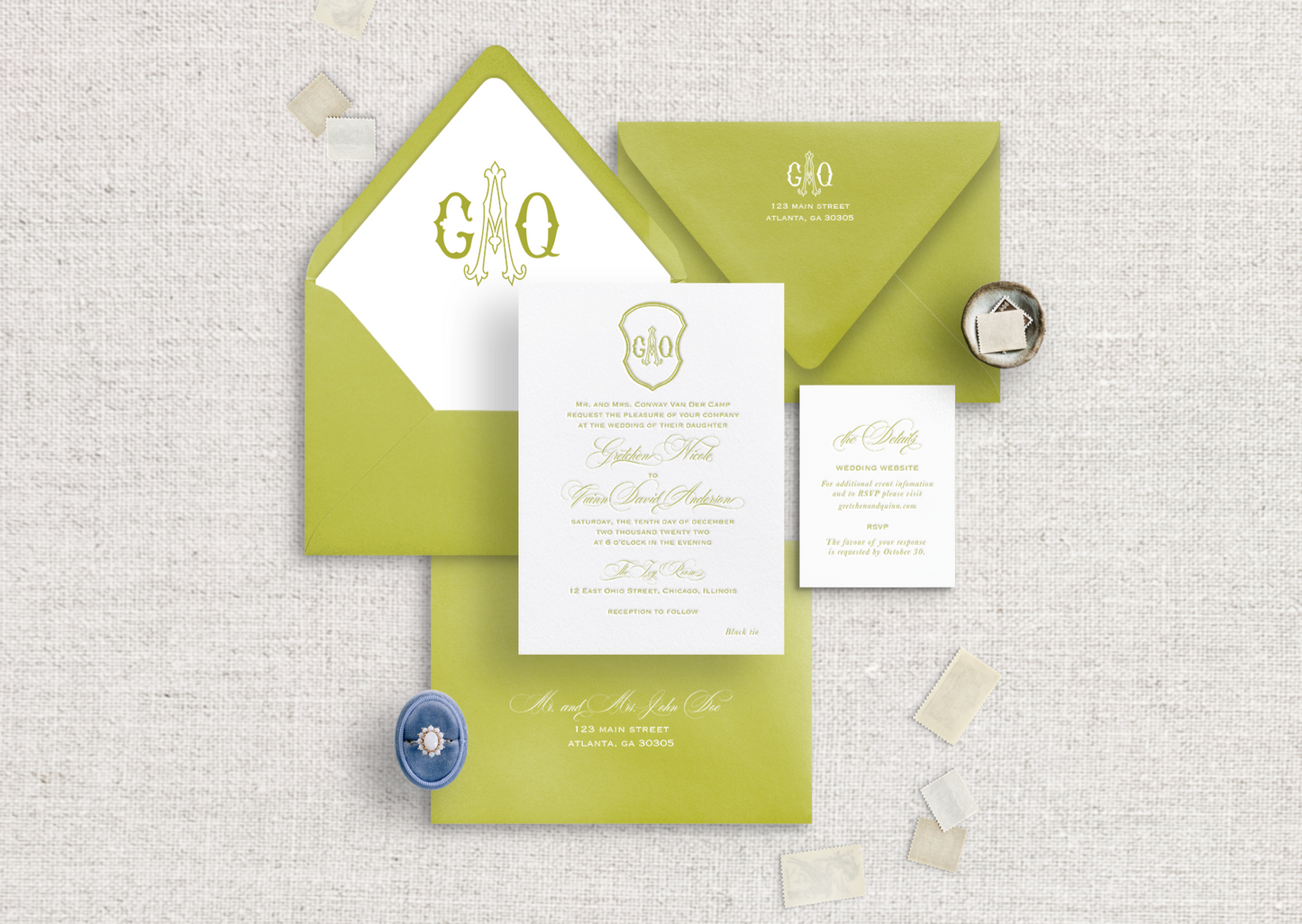 Gretchen Letter Press Wedding Invitations
