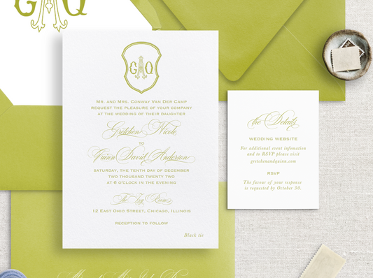 Gretchen Letter Press Wedding Invitations